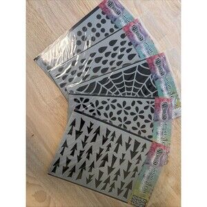 Ranger Dylusions Small Stencil Lot of 5 mixed media card making junk journals